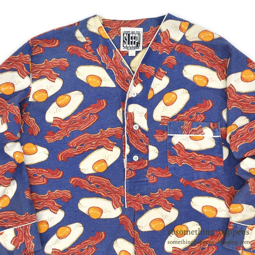 JOE BOXER JUST GO TO SLEEP! EGG & BACON PAJAMA SHIRT ... M