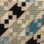 ANTIQUE CALICO PATCHWORK QUILT... 193cm/176cm