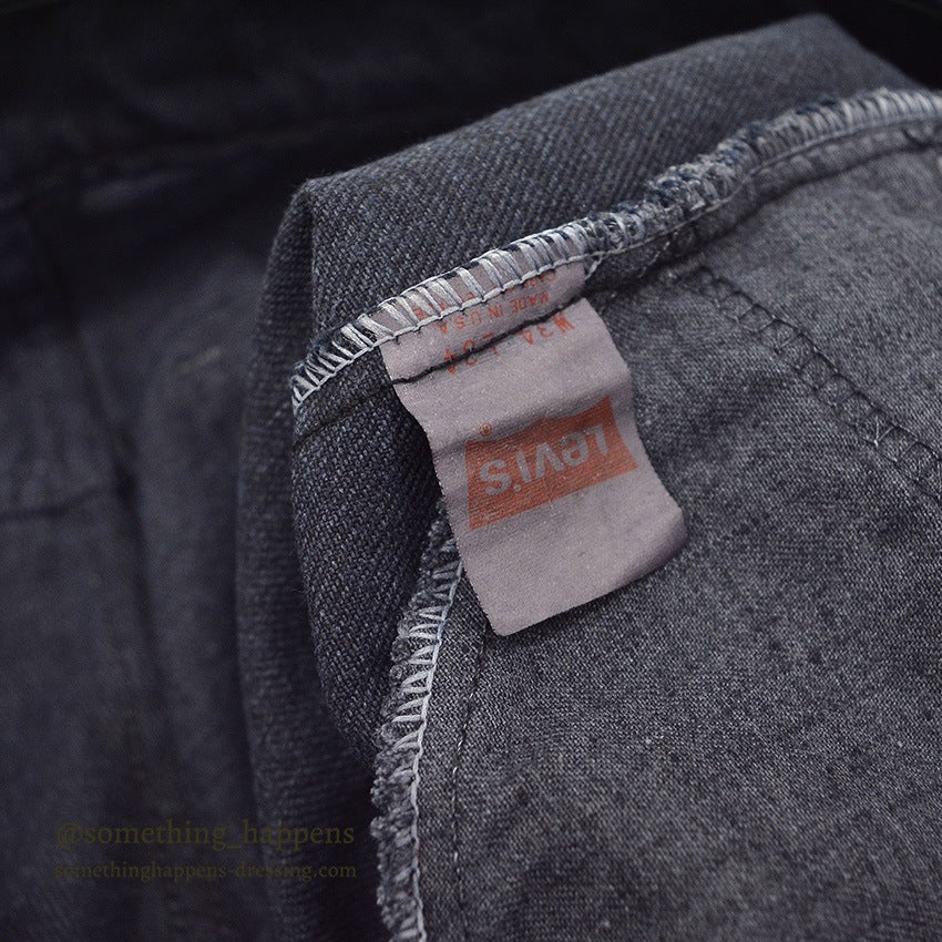 1980's DEADSTOCK Levi's 508 BLACK DENIM PANTS... W34/L34
