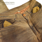 1970's~ SCULLY BROWN LEATHER PANTS...W33/L29