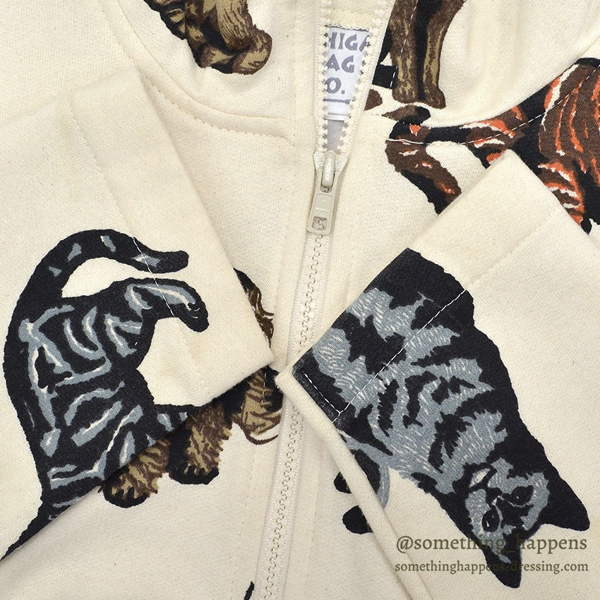 1990's MICHIGAN RAG CO. ALL OVER CATS PRINT JACKET... MEDIUM