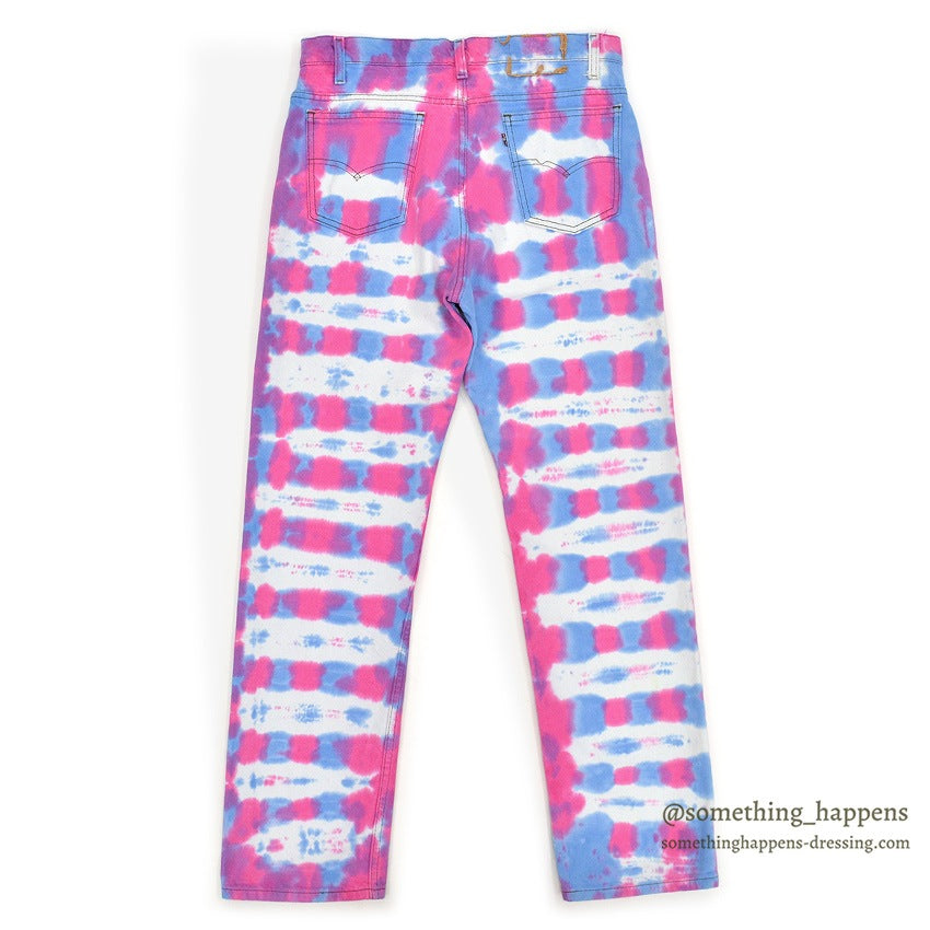 ~1990's Levi's 505 BONE TIE DYE DENIM PANTS ... W33/L31
