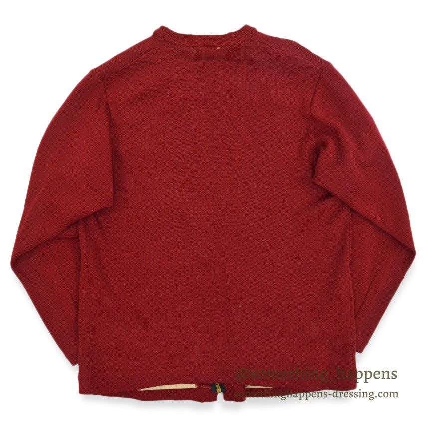 1960's PAUL GRAF SHOOTING ZIP UP WOOL CARDIGAN DARK RED... 44