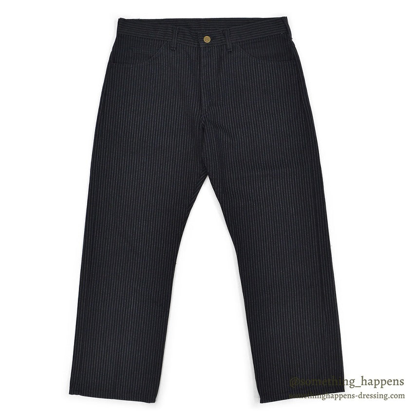 1980's Lee 200 STRIPE BLACK COTTON PANTS... W33/L27