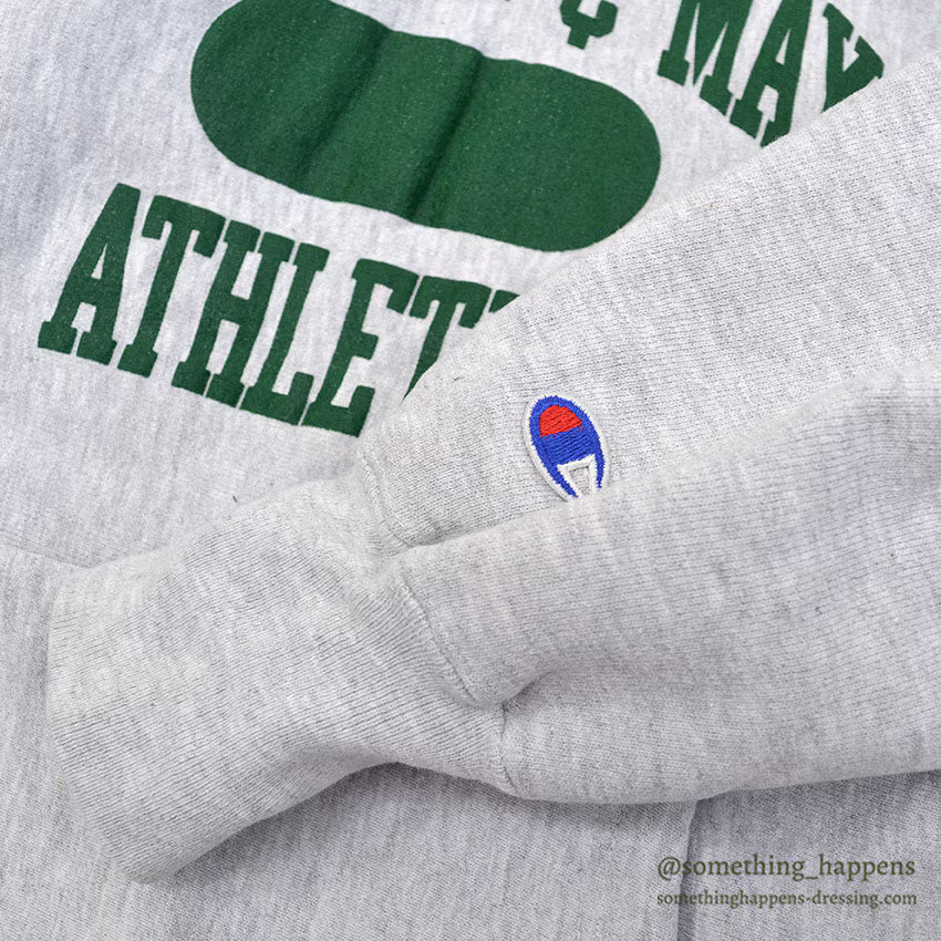 1990's CHAMPION REVERSE WEAVE SWEAT PARKA / TWO SIDED PRINT... L