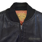 1950's HORSEHIDE ALL BLACK LEATHER SPORT JACKET / RARE DETAIL ...