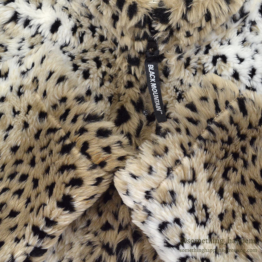 DEADSTOCK BLACK MOUNTAIN LEOPARD FLEECE JACKET...L