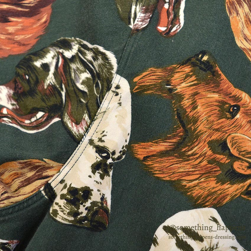 1980's BANANA REPUBLIC SAFARI & TRAVEL DOG ​​PRINT SHIRT 2 ... M
