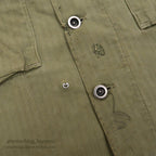 1940's U.S.ARMY WW2 M-43 HBT JACKET / UNUSUAL METAL BUTTON ... 38R