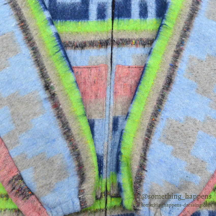 1980's MOLINA INDIAN DRAWIN GEOMETRIC ACRYLIC JACKET...L