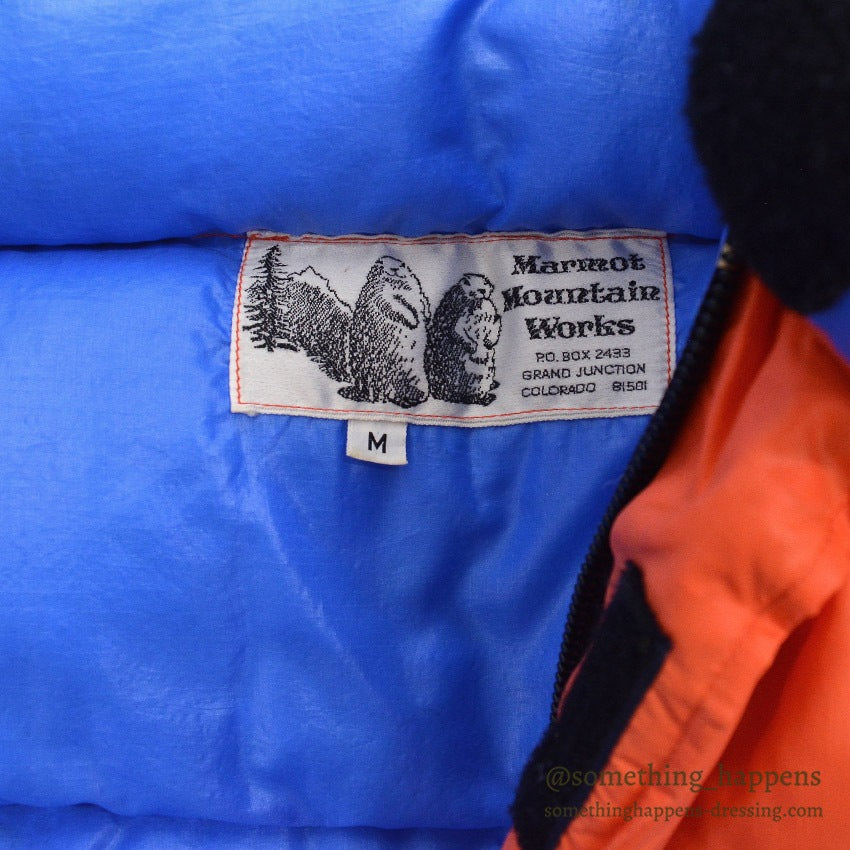 1970's MARMOT MOUNTAIN WORKS DOWN JACKET / TWO-TONE... M