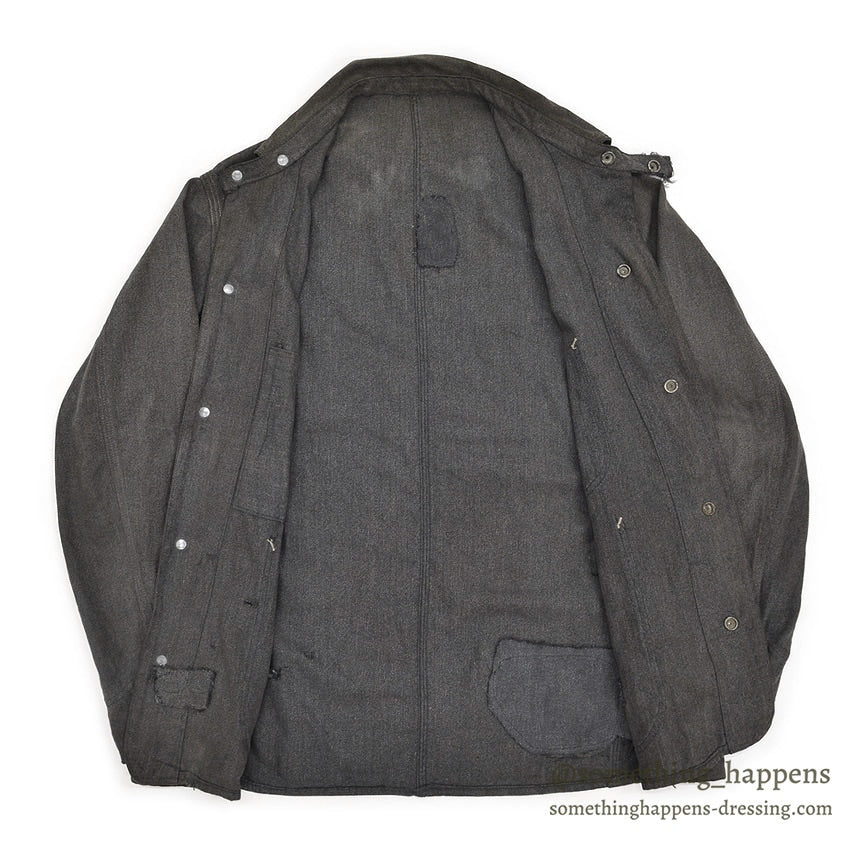 1930's MONTGOMERY WARD SALT AND PEPPER COVERALL / CHIN STRAP & SNAP BUTTON...