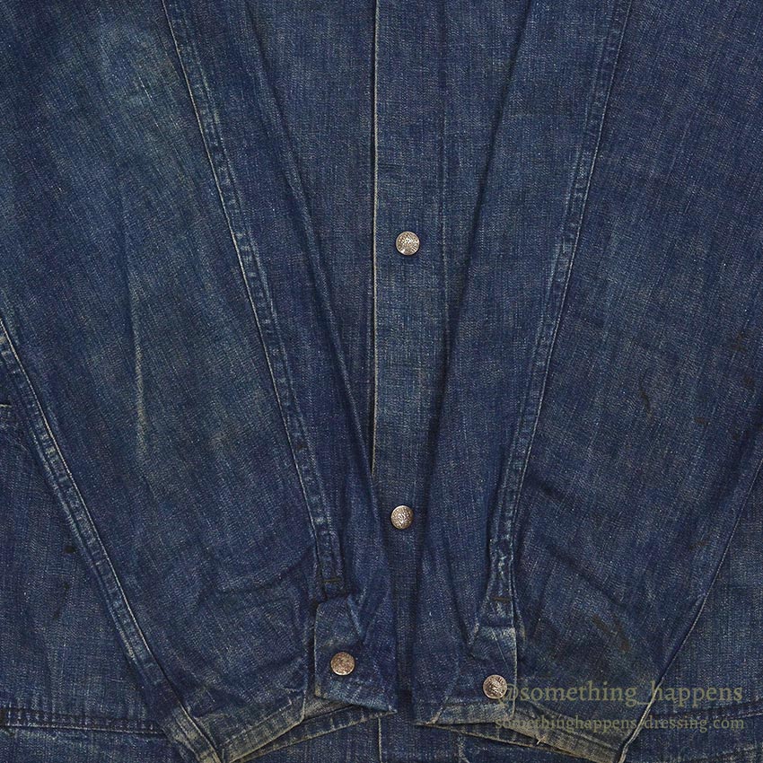1940's CARTER'S WW2 DENIM COVERALL / TWO-POCKET, DARK...