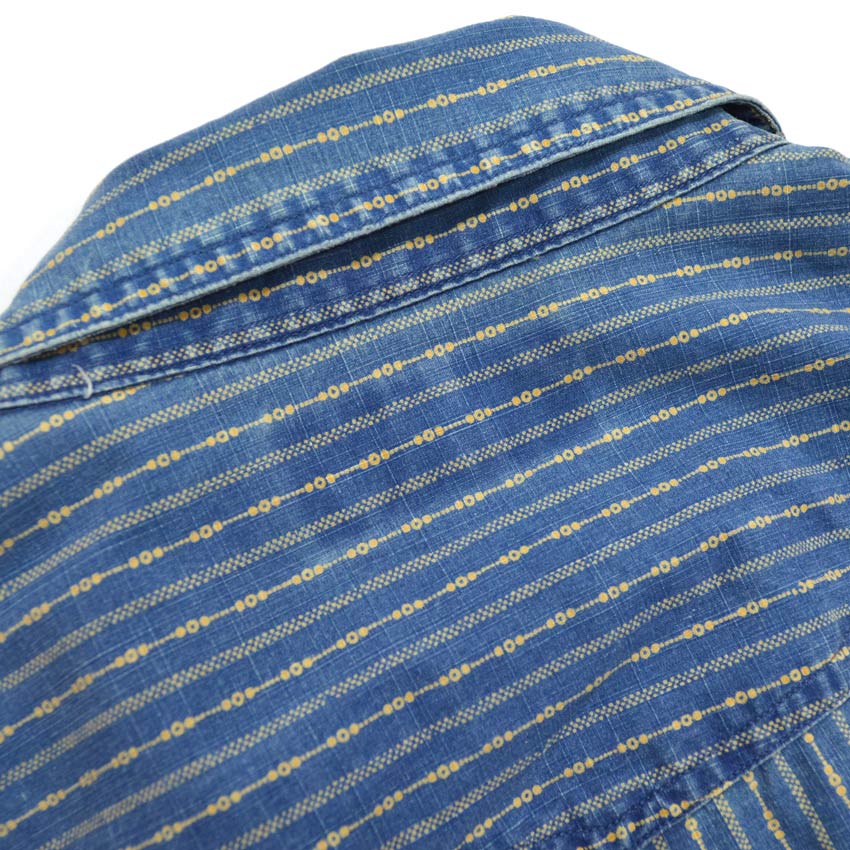 Polo by Ralph Lauren 'Indigo Calico' Chin Strap Gusseted Shirt... M