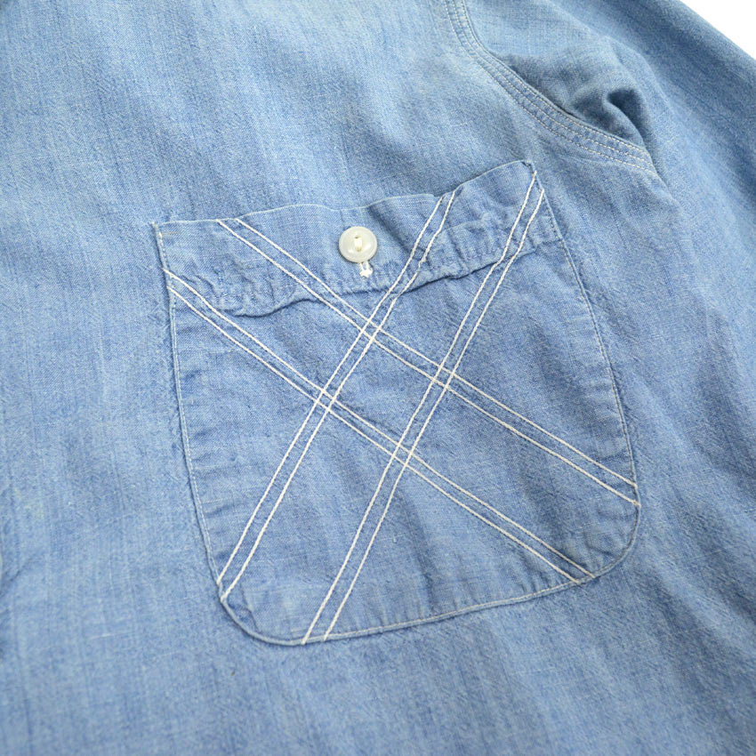 50's BIGMAC PENNEY'S Italian Collar Chambray Shirts...