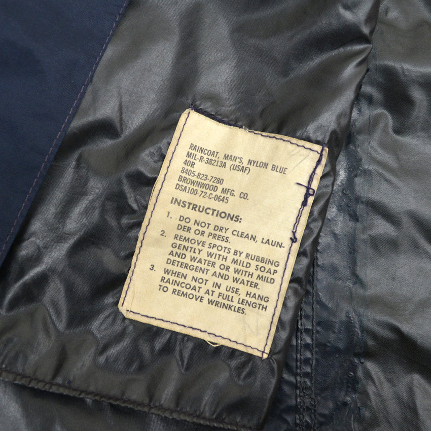 70's USAF RAINCOAT NYLON BLUE...40R