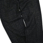 1950s-era black pinstripe Fleck Pattern kasuri wool slacks...