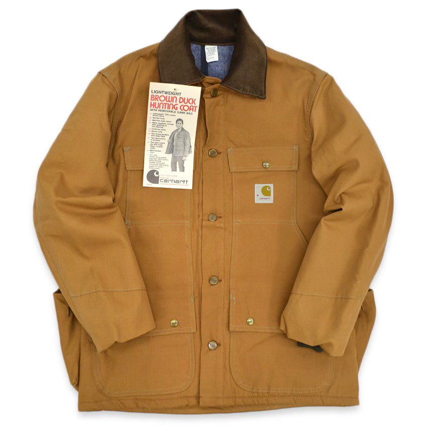 1970's~ DEADSTOCK CARHARTT BROWN DUCK HUNTING COAT...M