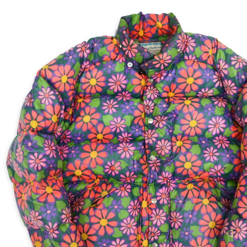 1970's GERRY HIPPIE FLOWER PATTERN ALL OVER PRINT DOWN JACKET...