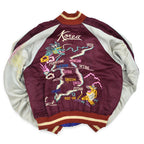 1950s Korea Map Souvenir Jacket (Sukajan) with Tiger, Dragon, and Eagle design, TTS zipper...