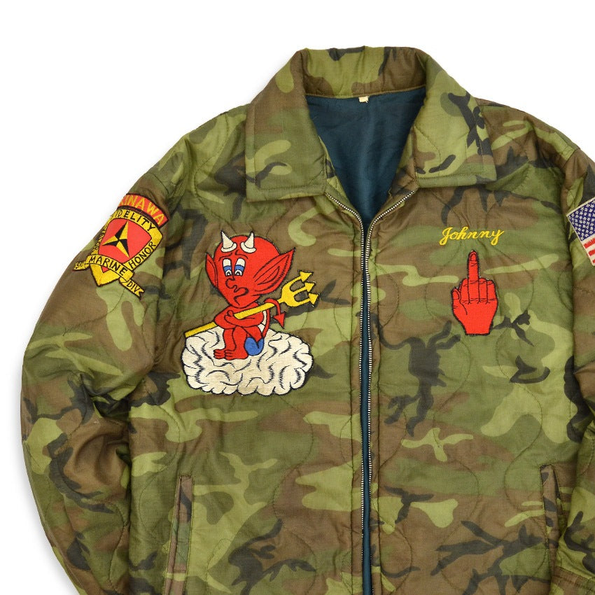 1960's~ USMC VIETNAM WAR EMBROIDERY TOUR JACKET...