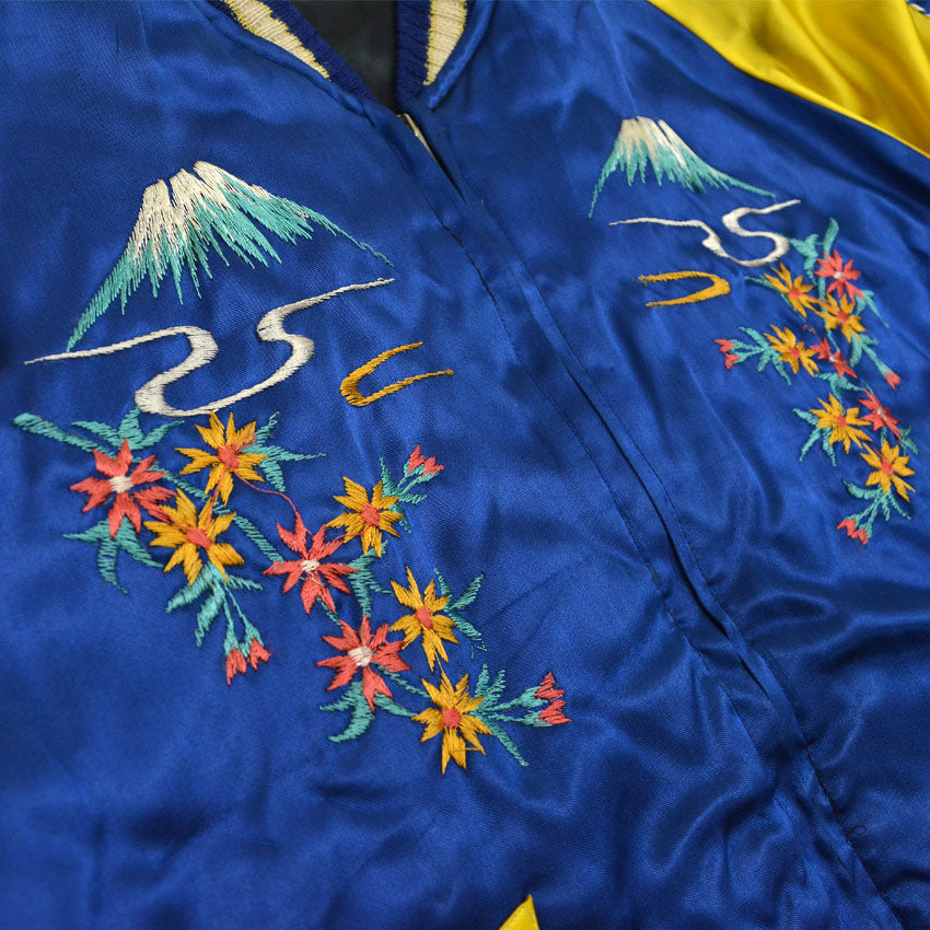 ~1950s JAPAN SOUVENIR JACKET (Sukajan) - Eagle & Tiger design, Cherry zipper...
