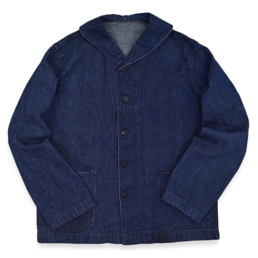 1940's U.S.NAVY WW2 SHAWL COLLAR DENIM JACKET BACK PAINT DARK ...