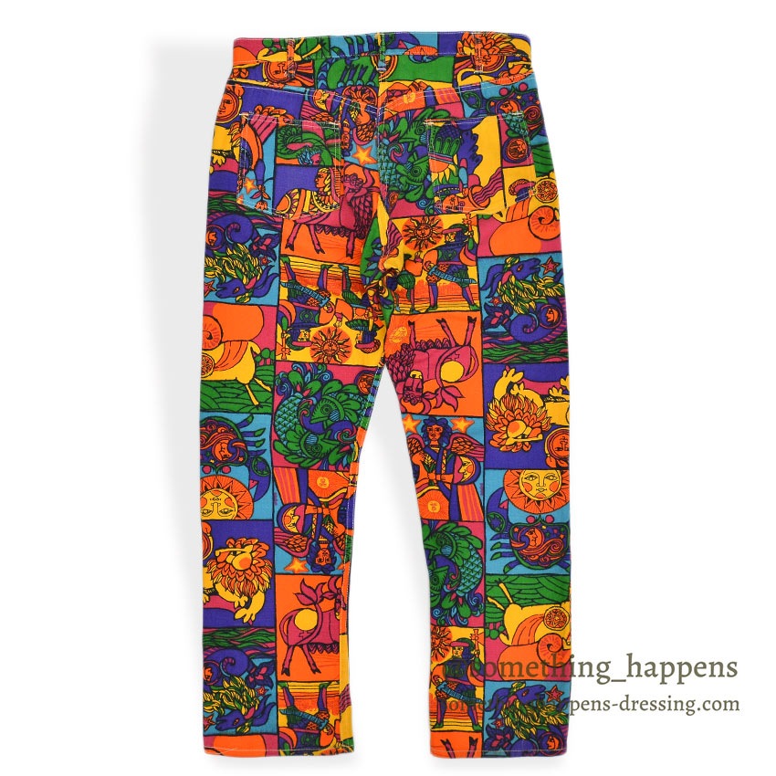 1960's~ CARHARTT CRAZY ZODIAC PATTERN PANTS...W35 L31