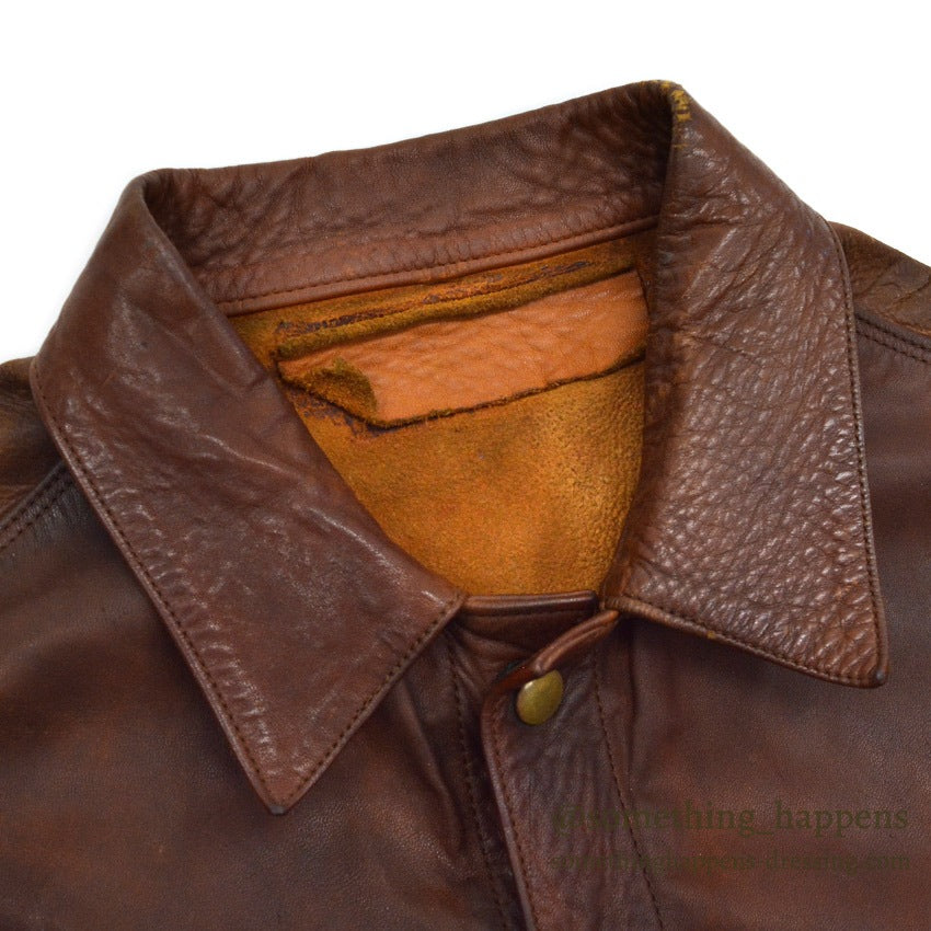 1960's~ SUPERIOR BROWN LEATHER JACKET TYPE 3RD... Fits like 40