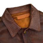 1960's~ SUPERIOR BROWN LEATHER JACKET TYPE 3RD... Fits like 40