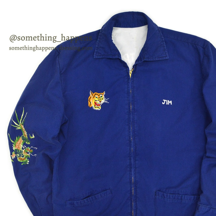 1960s Vietnam Souvenir Jacket (Vietnamese style) 1965. Blue...
