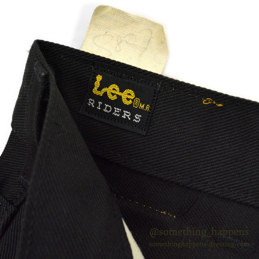 1970's~ DEADSTOCK Lee RIDERS 200 BLACK COTTON TWILL PANTS... W34/L34