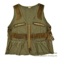 ~1970's SAFARI HUNTING CANVAS & LEATHER VEST MADE IN SPAIN...