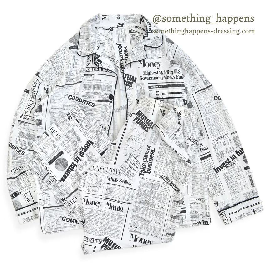 1980's WALL STREET INVESTMENT PAJAMA SHIRT & PANTS ...