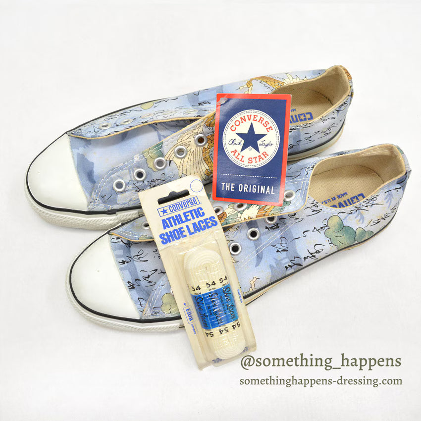 1990's DEADSTOCK CONVERSE ALLSTAR LO LT BLUE PRINT Made in USA... 9