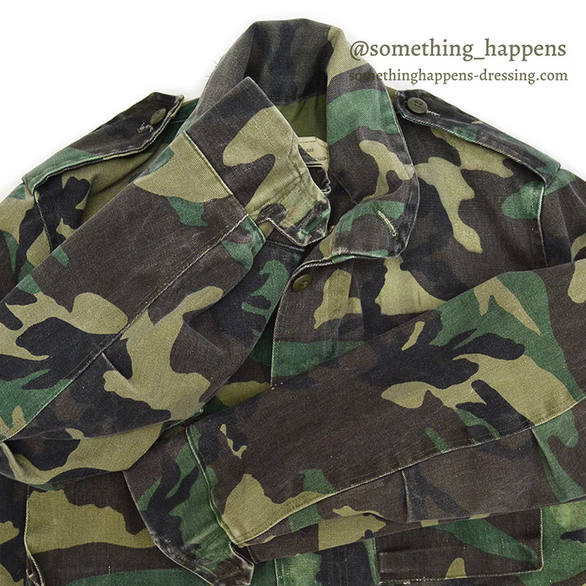 1980's M-65 WOODLAND TWILL CAMO JACKET... SMALL