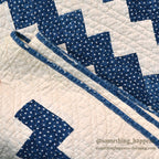ANTIQUE LIGHTNING STREAK ZIG ZAG INDIGO STAR CALICO PATCHWORK QUILT... 195cm/120cm