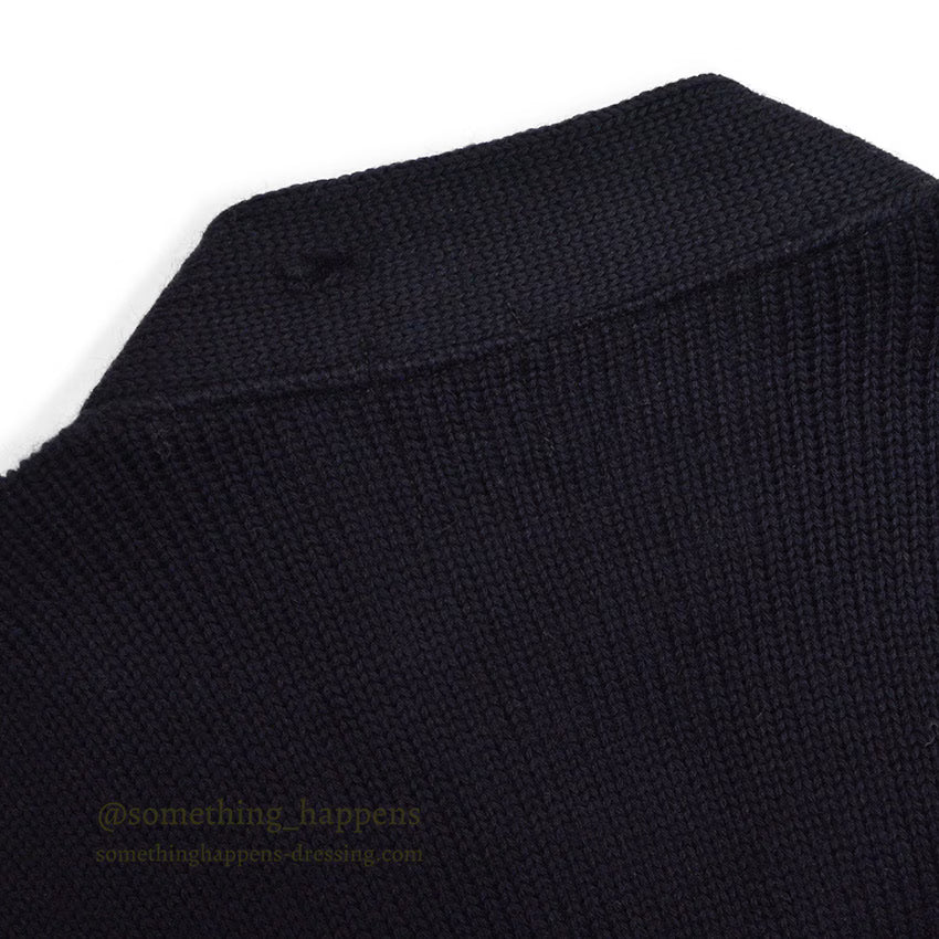 1940's CHAMPION 'P' DARK NAVY WOOL CARDIGAN COAT ... Fits like XL