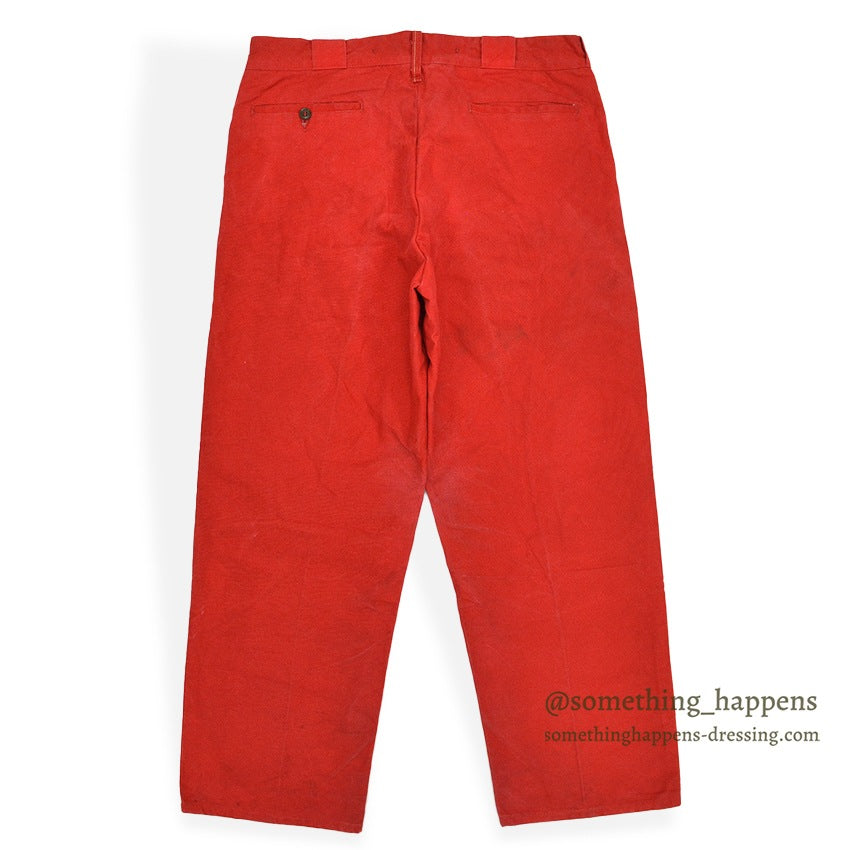 1950's BROWN'S BEACH RED DUCK HUNTING PANTS... W34/L28