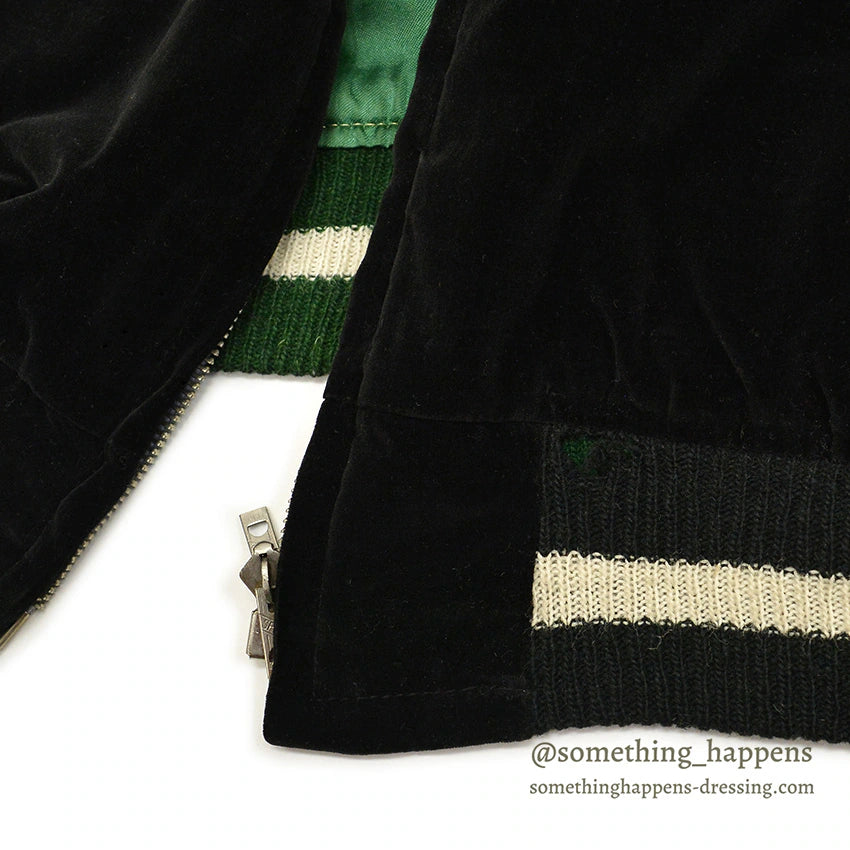 1950s JAPAN SOUVENIR JACKET (Sukajan) - Black Velvet - Japan Map - Maiko (Geisha)...