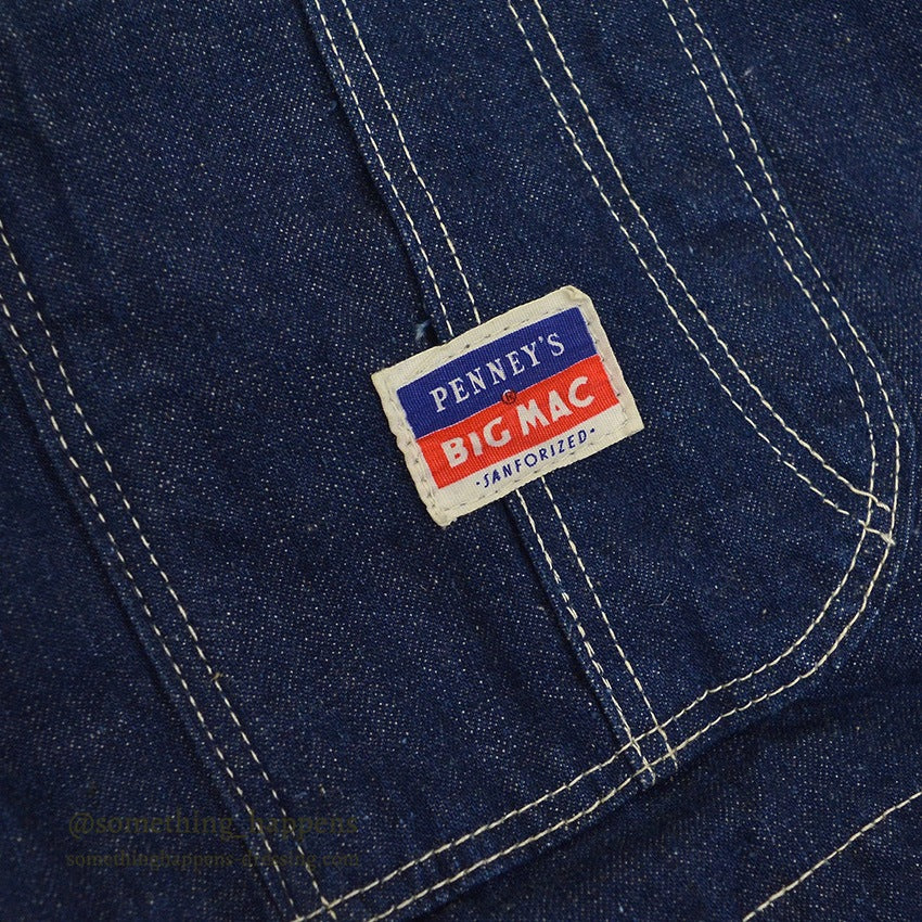 1950's BIGMAC PENNEY'S DENIM OVERALL DARK... W42/L27