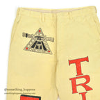 1960's PURDUE UNIVERSITY SENIOR CORDS HAND PAINTED PANTS TRIANGLE... W31/L30