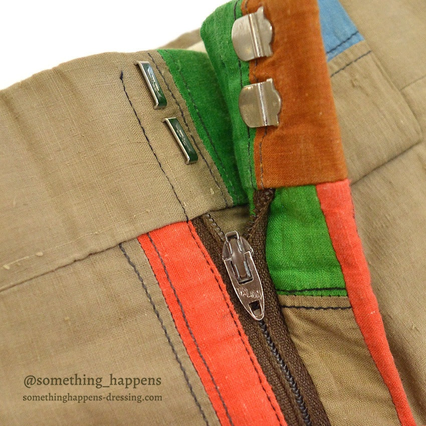 1970's DARIEN SPORT SHOP INDIA MADRAS CRAZY PATCHWORK PANTS... W34/L29