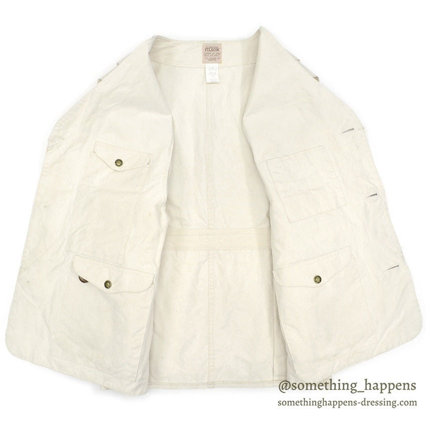 1990's~ FILSON SHELTER CLOTH HUNTING VEST NATURAL... L