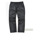 1970's~ SCULLY BLACK LEATHER PANTS...W33/L29