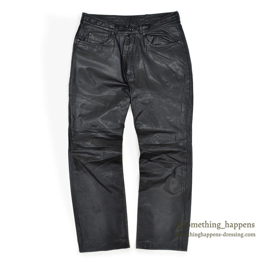 1970's~ SCULLY BLACK LEATHER PANTS...W33/L29
