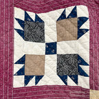 ANTIQUE BEAR'S PAW PATCHWORK QILT MAROON... 197cm/194cm
