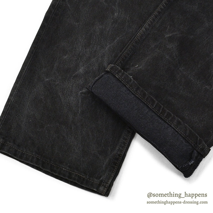 1990's Levi's 501 BLACK DENIM PANTS Made in USA SMOKY FADED... W34/L32