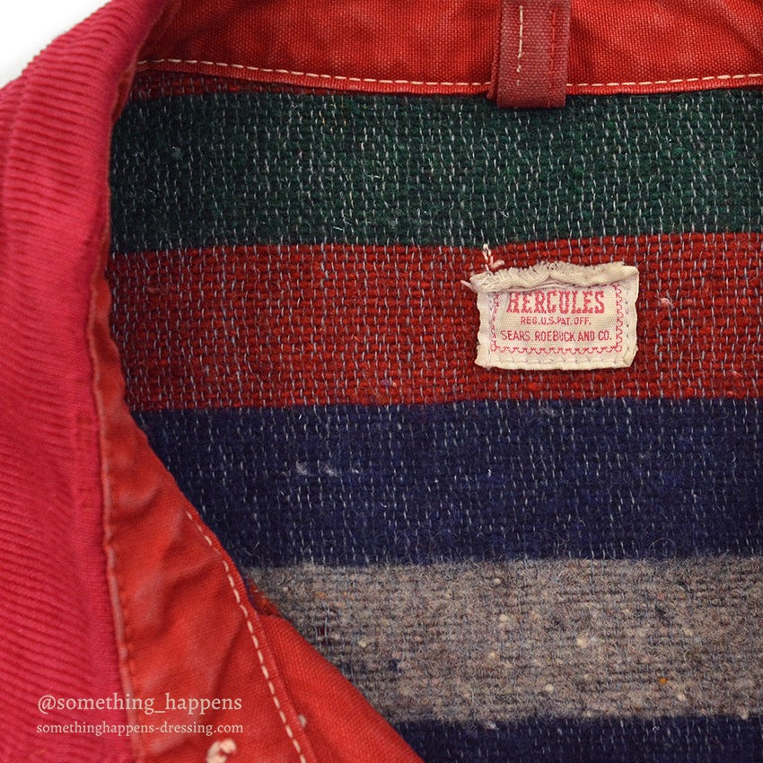 1950's~ HERCULES RED COVERALL BLANKET LINING MODIFIED...