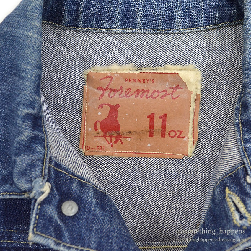 1940's~ PENNEY'S FOREMOST DENIM JACKET 1st BUCKLE-BUCK ...